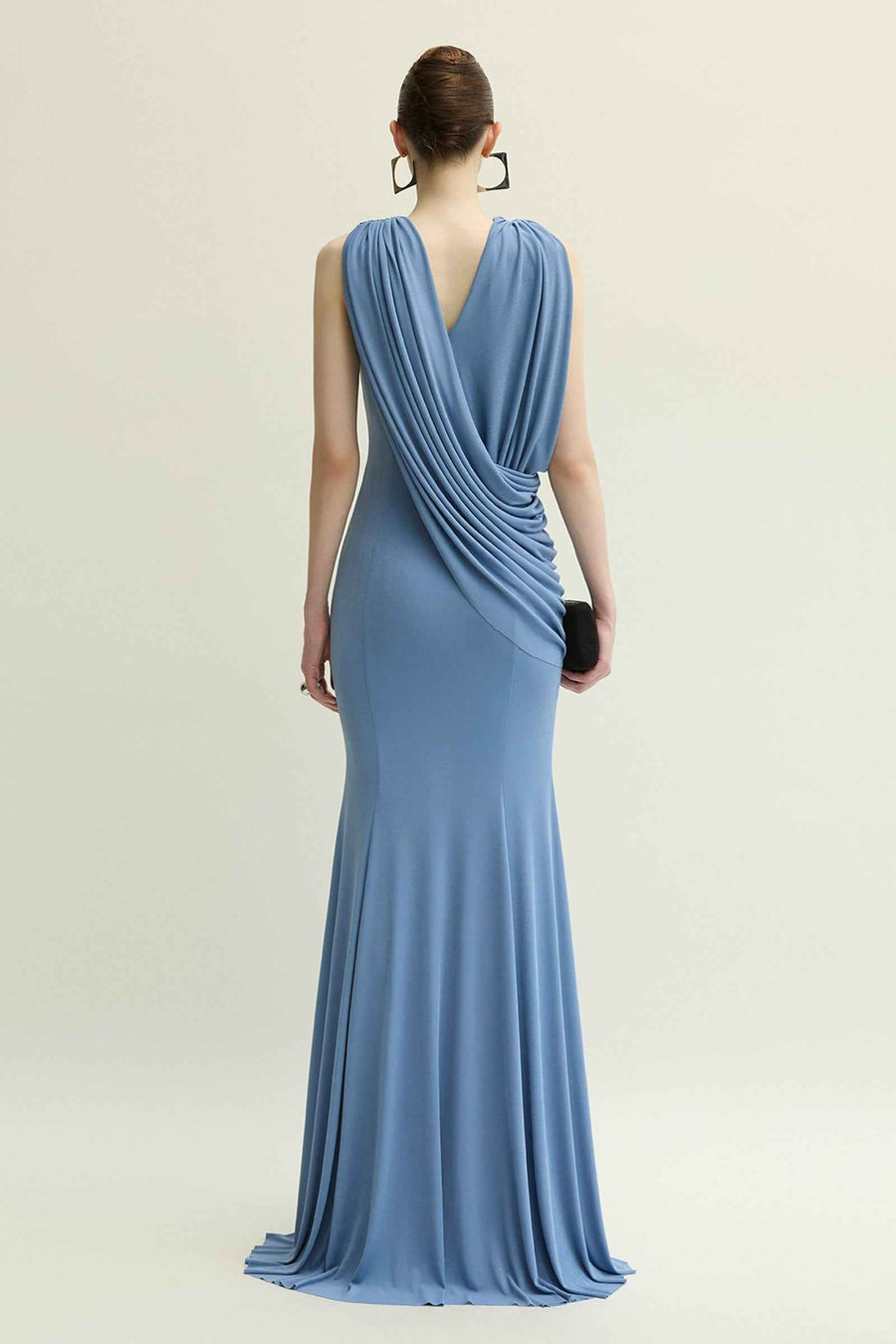 Valaya Sheath Draped Maxi Dress