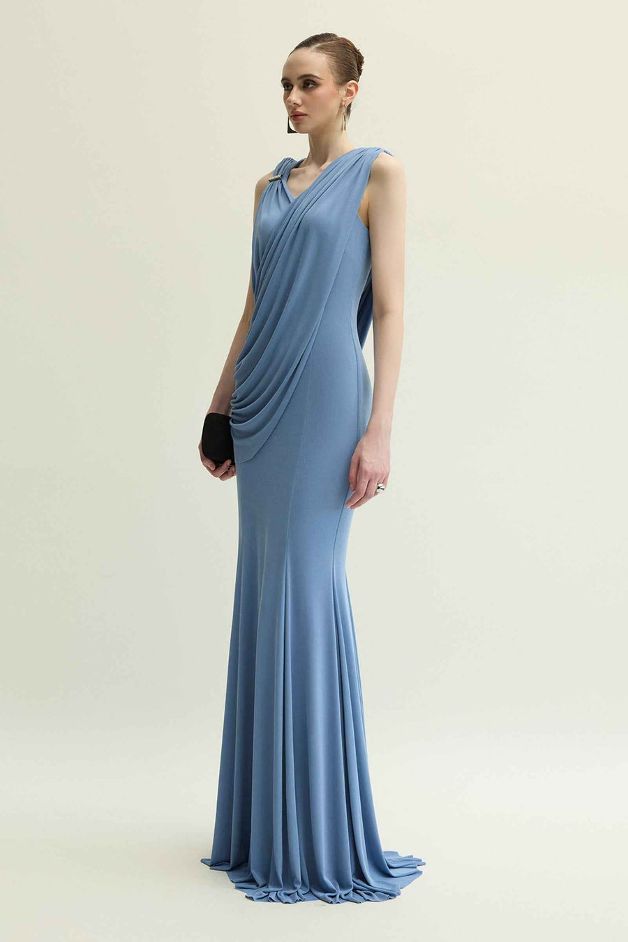 Valaya Sheath Draped Maxi Dress