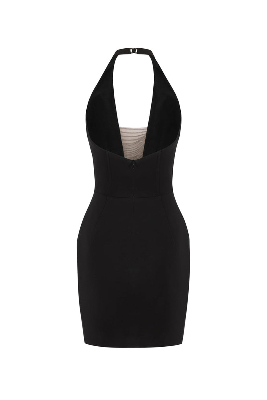 Dahlisca Bodycon Halter Neck Crepe Mini Dress 3