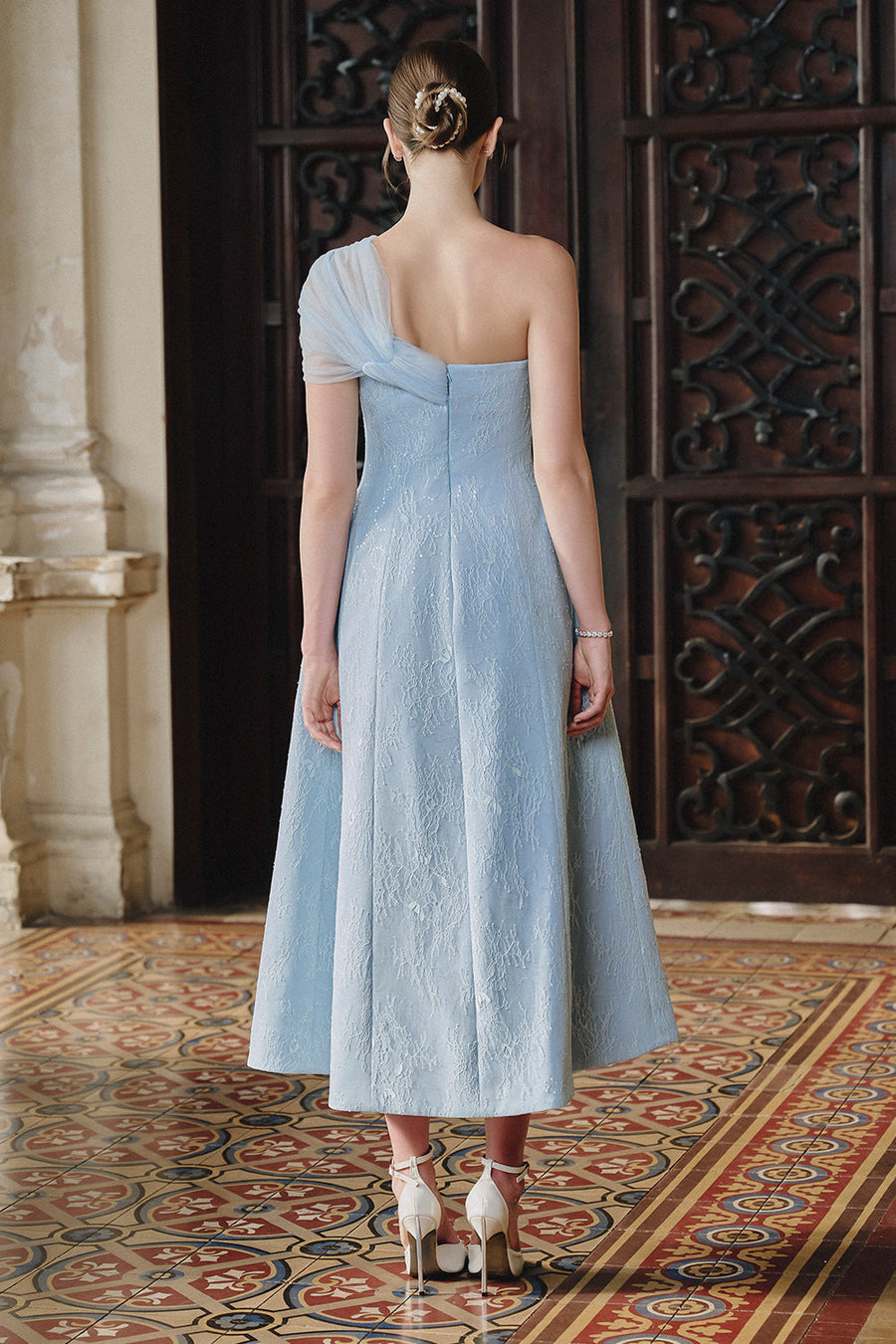 Delphine One Shoulder Midi Dress 4