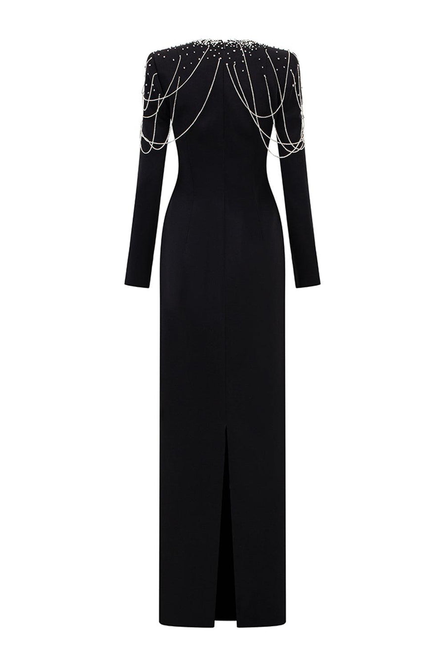 Jarvis Sheath Teardrop Cut-Out Crepe Floor Length Dress 3