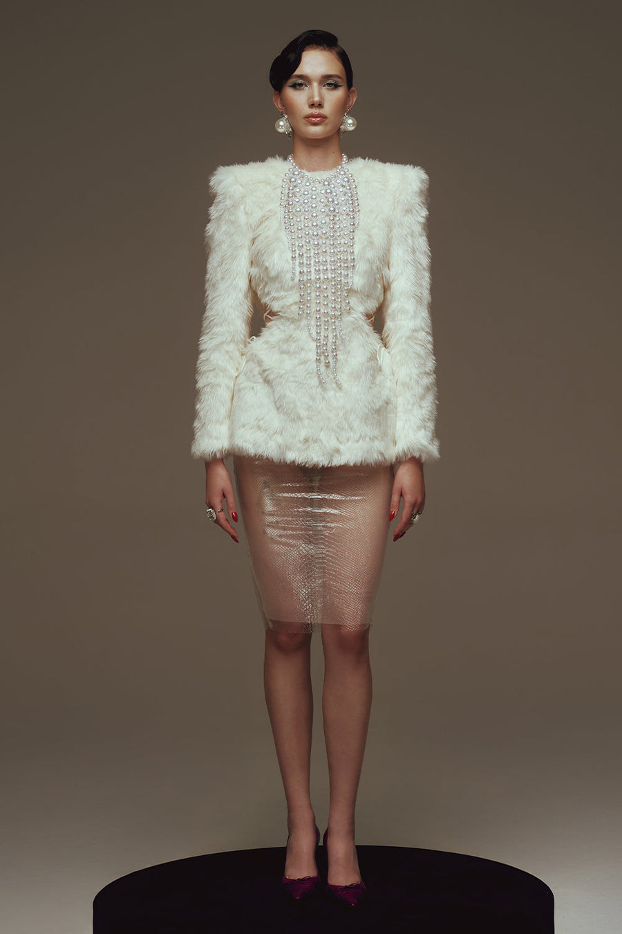 Grace Round Neck Faux Fur Top 1