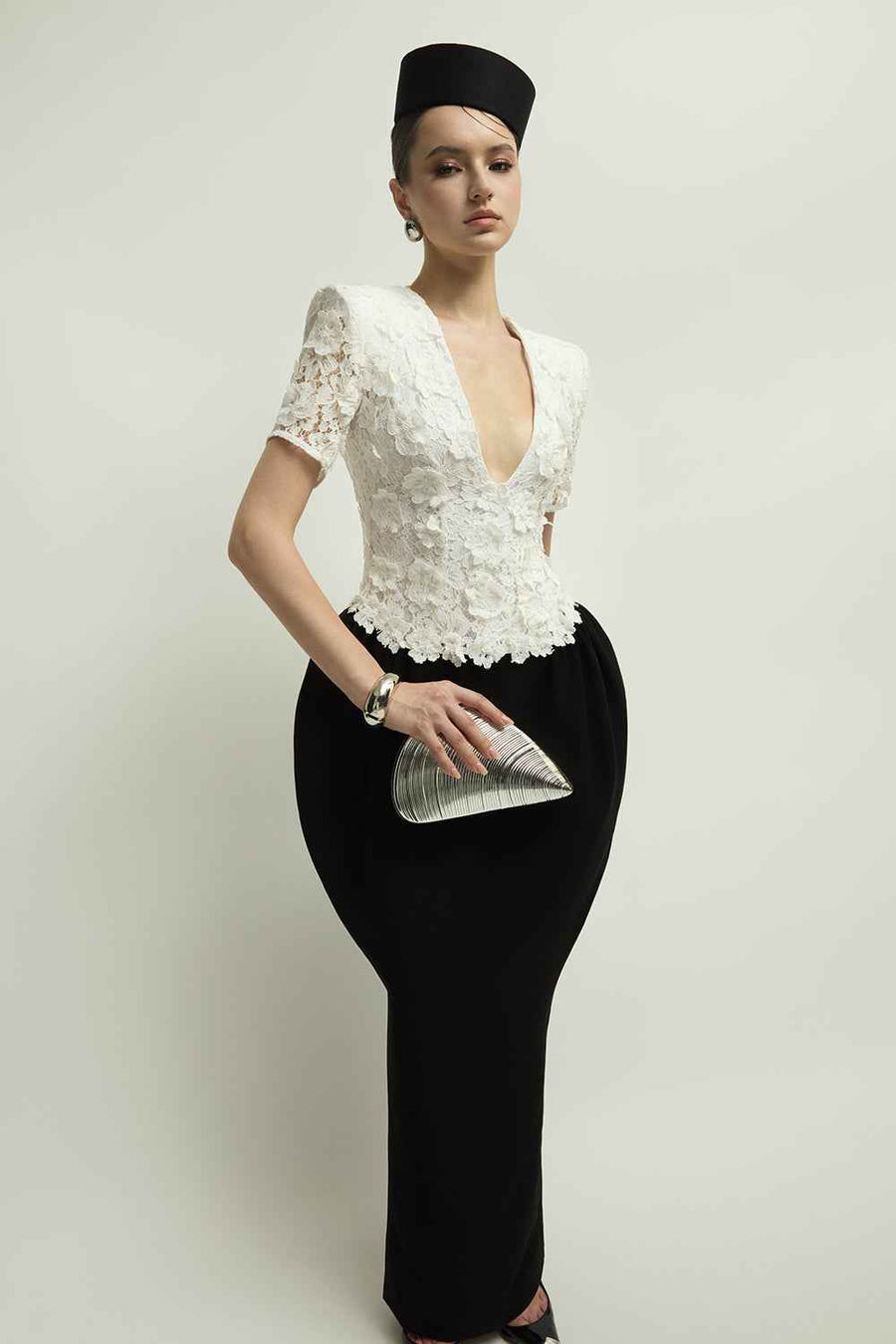 Vivien Pegged Applique Maxi Dress