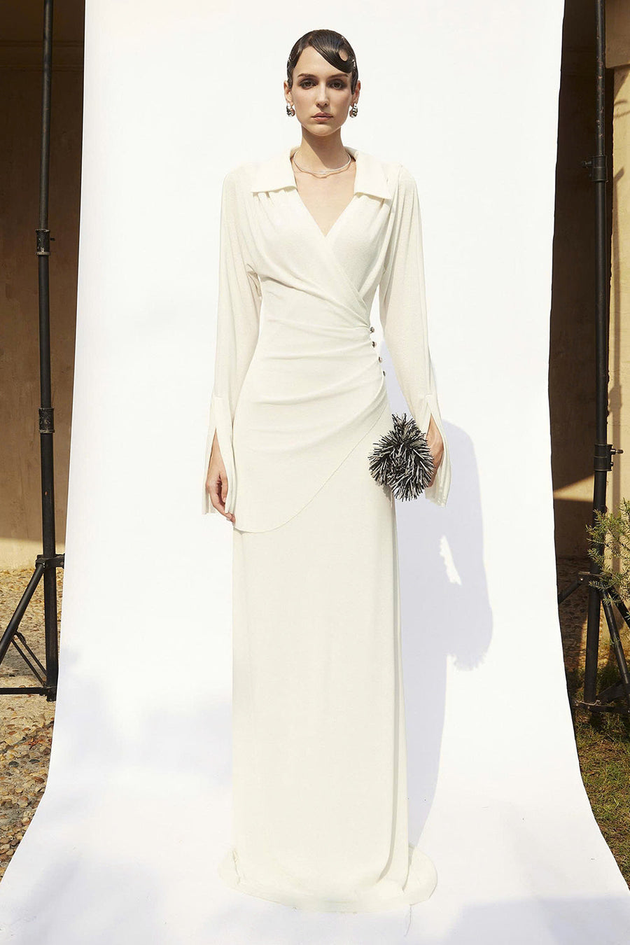Cordelia Split Sleeve Draped Maxi Dress 7