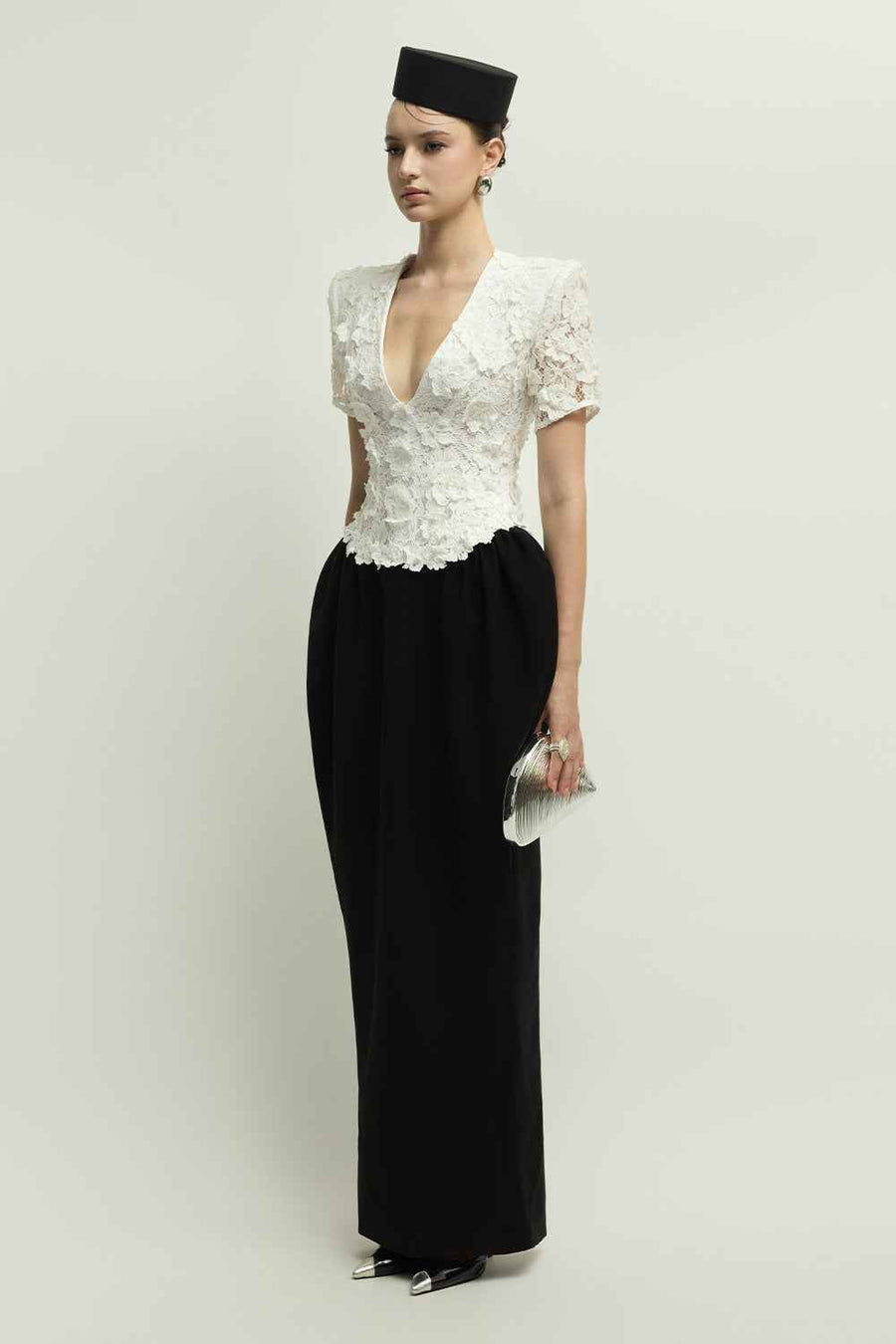 Vivien Pegged Applique Maxi Dress