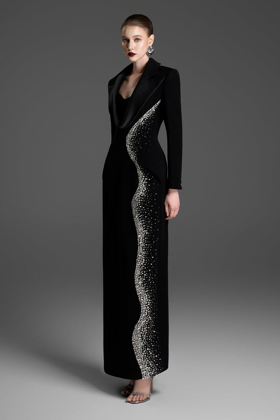 Elin Cowl Rhinestone Maxi Dress 4