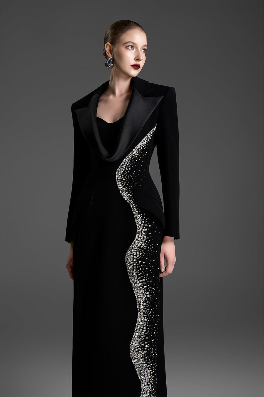 Elin Cowl Rhinestone Maxi Dress 2