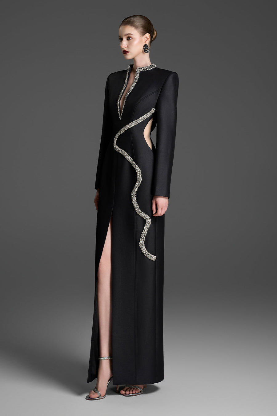 Tove V-Neck Rhinestone Maxi Dress 4
