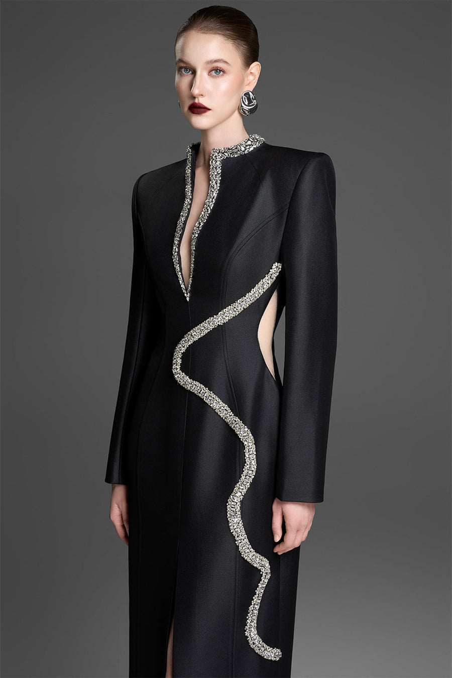 Tove V-Neck Rhinestone Maxi Dress 2
