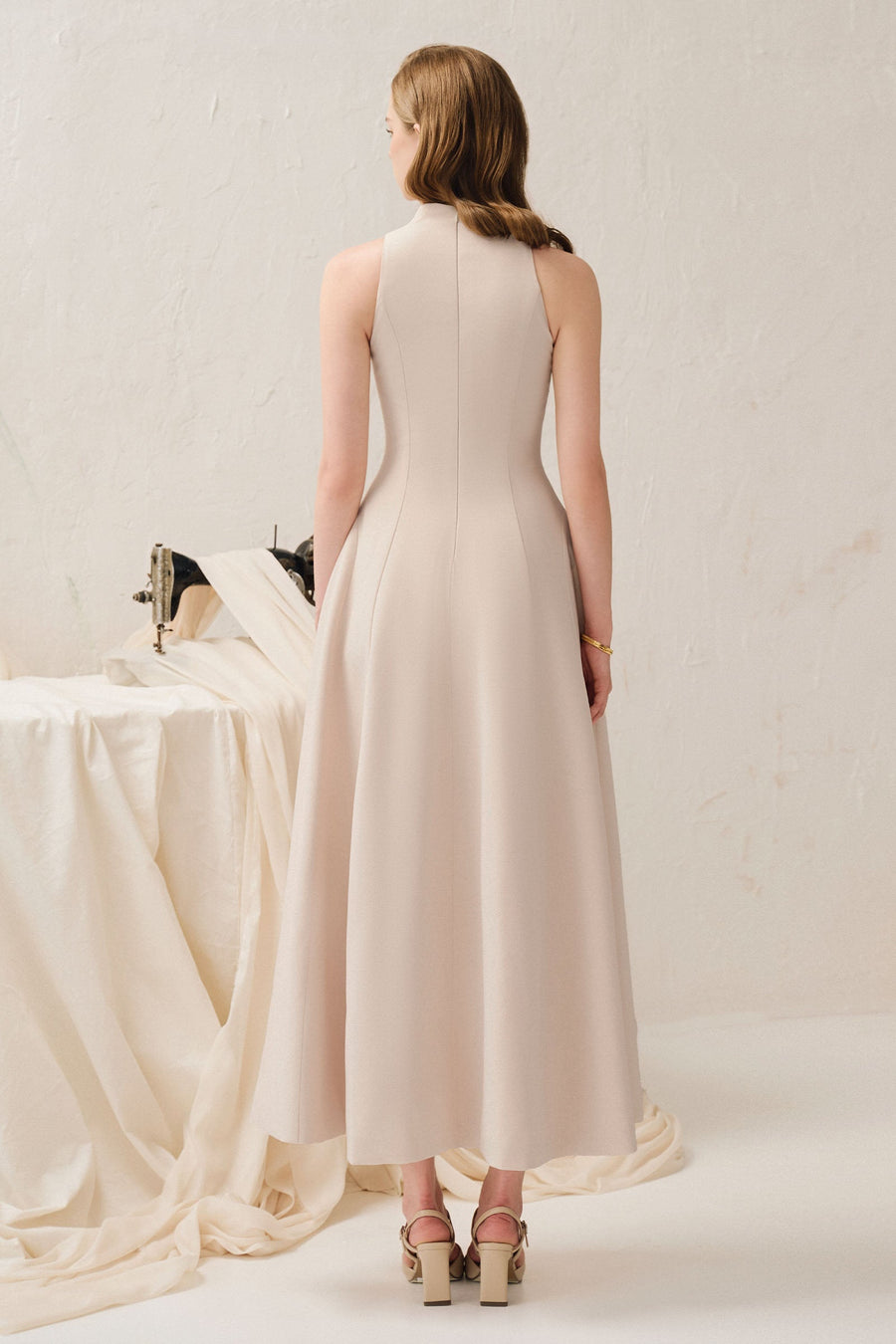 Elodie Notch Neck Midi Dress 2