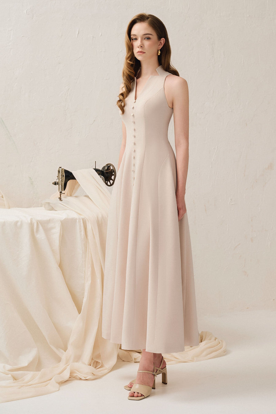 Elodie Notch Neck Midi Dress 3