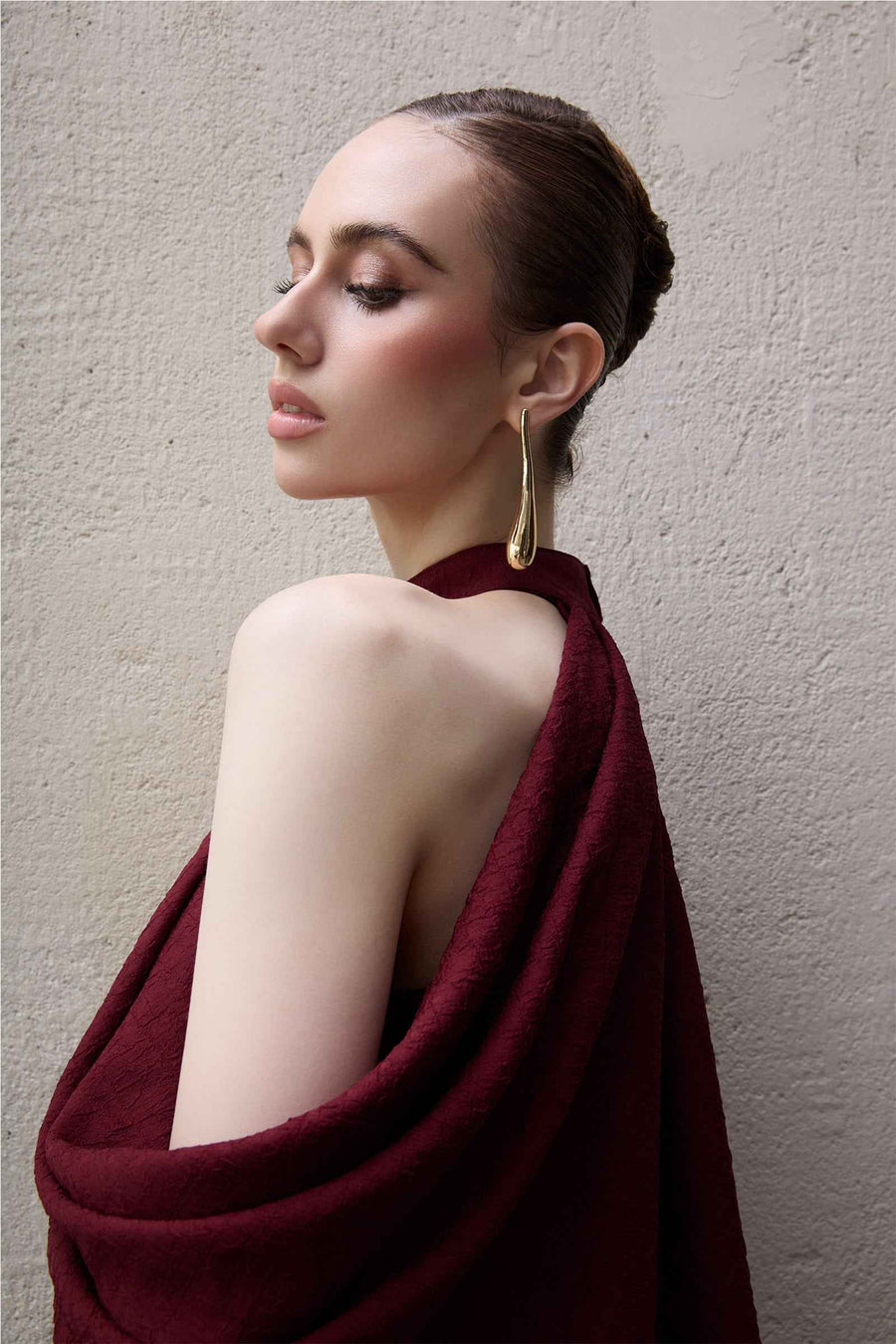 Carlyle I Halter Draped Maxi Dress