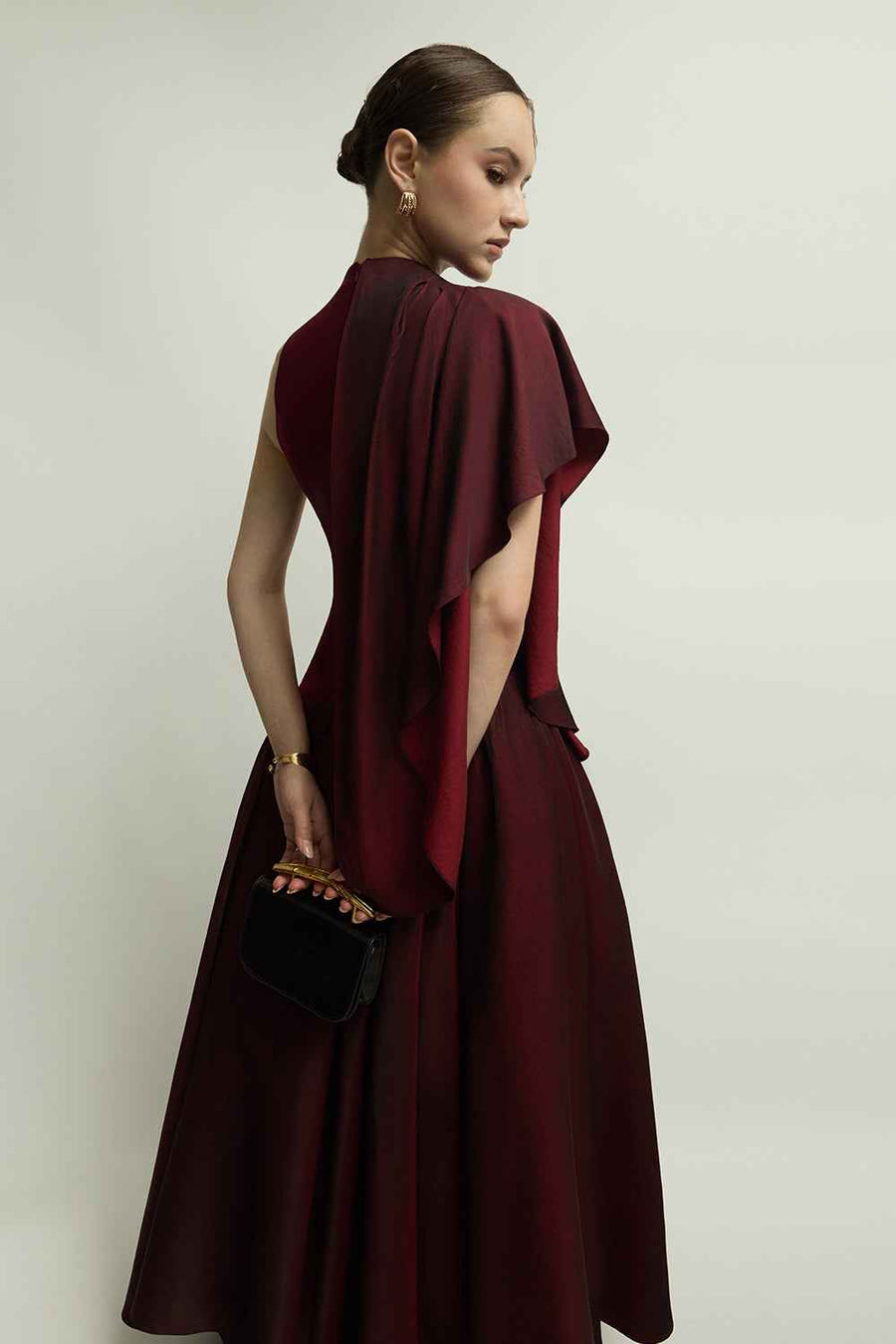Glastonbury Asymmetric Draped Maxi Dress