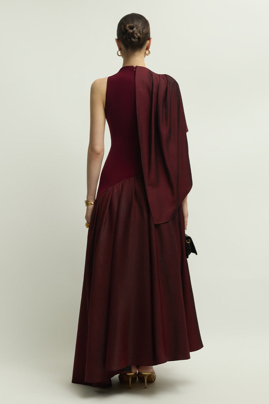 Glastonbury Asymmetric Draped Maxi Dress 5