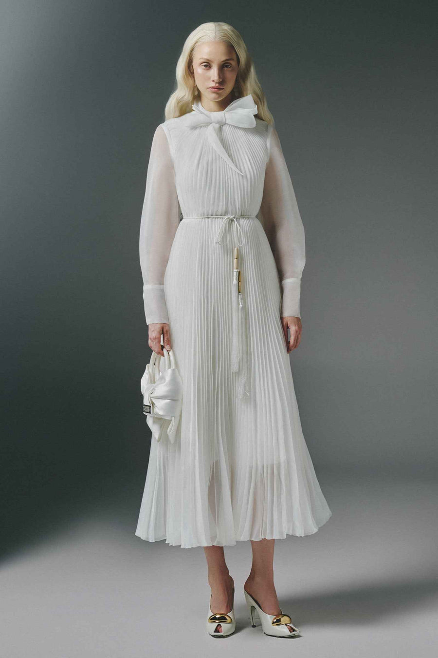 Sabrina Pleated Midi Dress