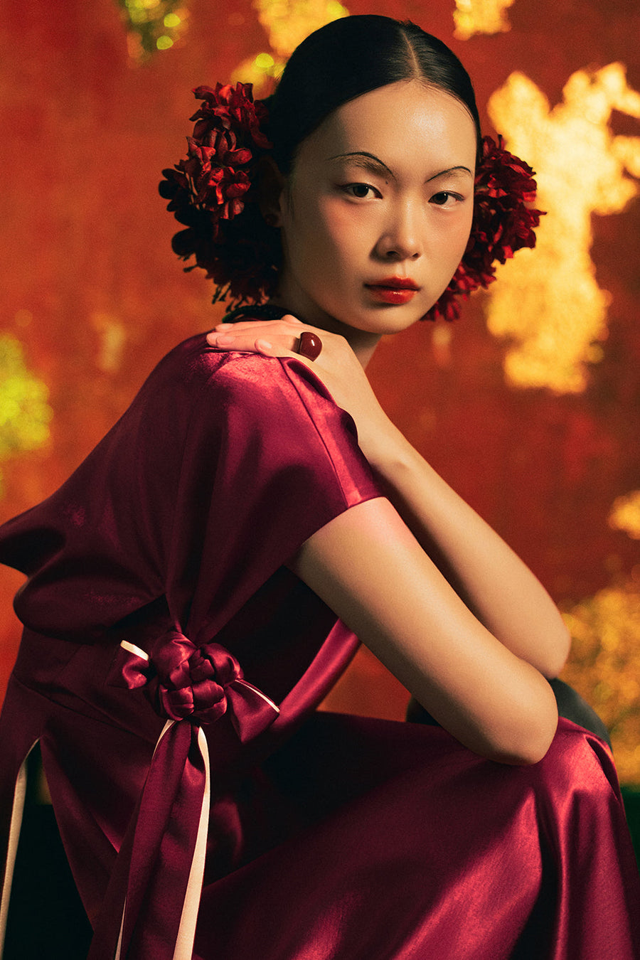 Truong An Straight Synthetic Silk Ao Dai 2