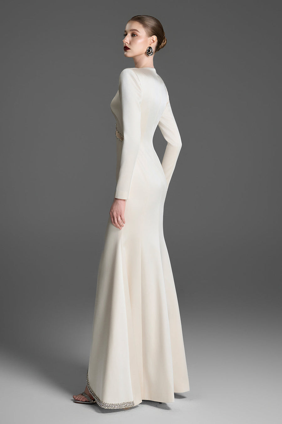 Maja Boat Neck Rhinestone Maxi Dress 3