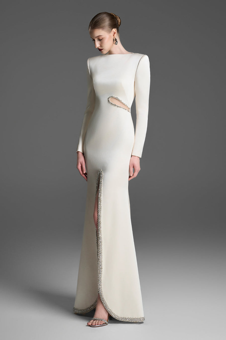 Maja Boat Neck Rhinestone Maxi Dress 4