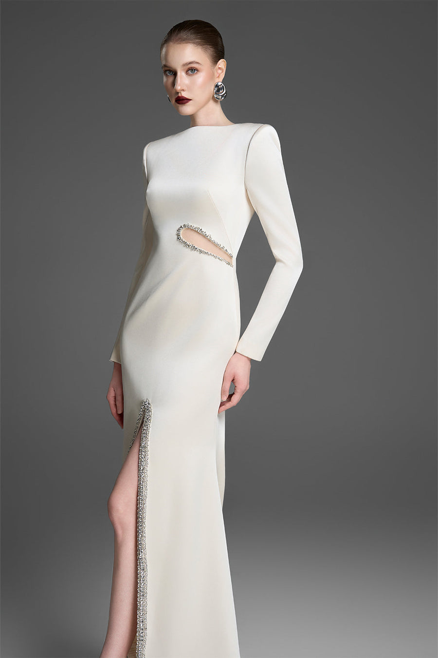 Maja Boat Neck Rhinestone Maxi Dress 2