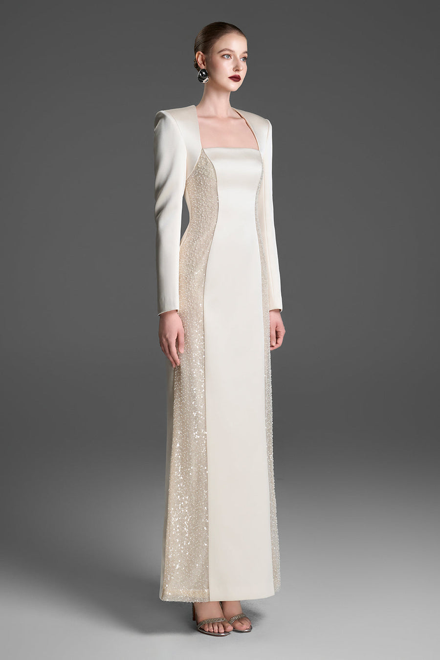 Alina Square Neck Sequin Maxi Dress 4