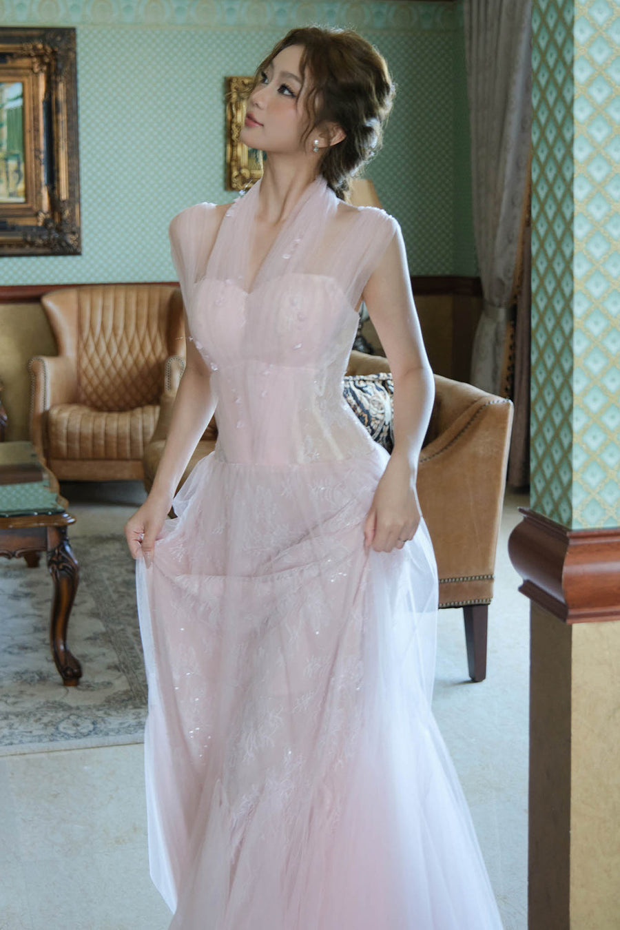 Rose Illusion Maxi Dress 4