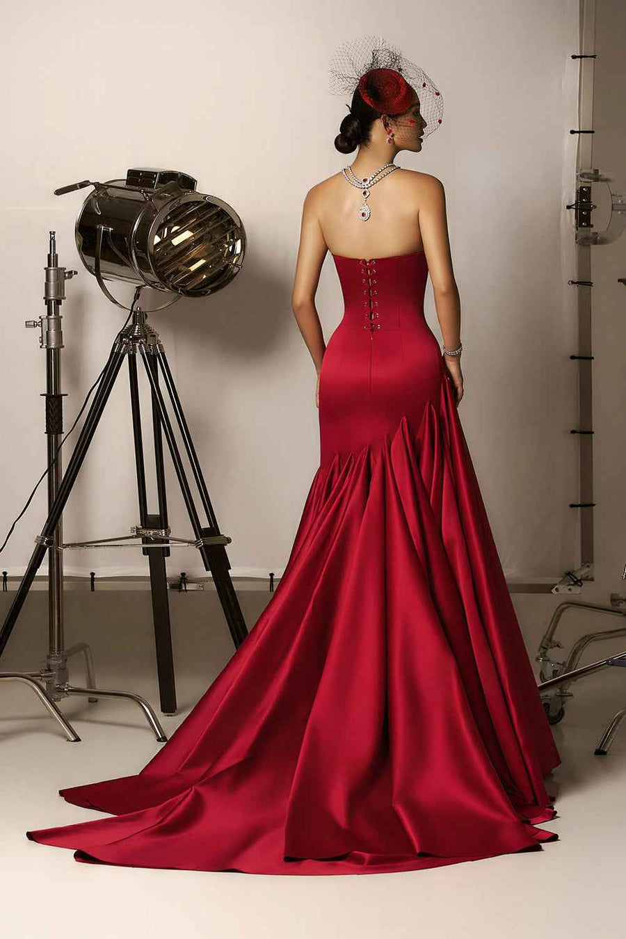 Juniper Mermaid Straight Across Neck Silk Maxi Dress