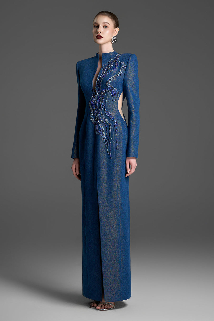 Saga Notch Neck Bead Maxi Dress 5