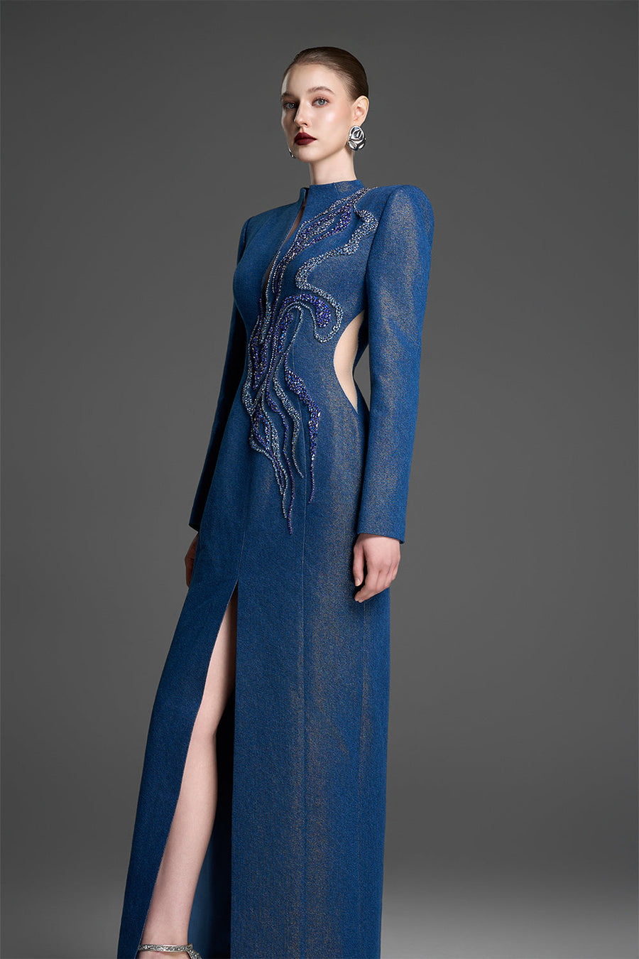 Saga Notch Neck Bead Maxi Dress 3