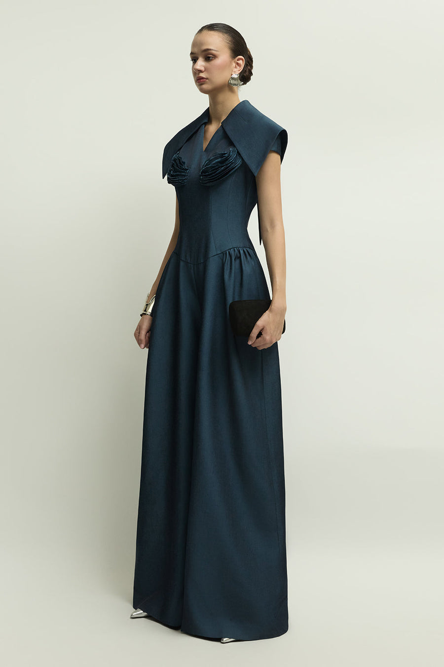 Zelie Cape Sleeve Applique Jumpsuit 6