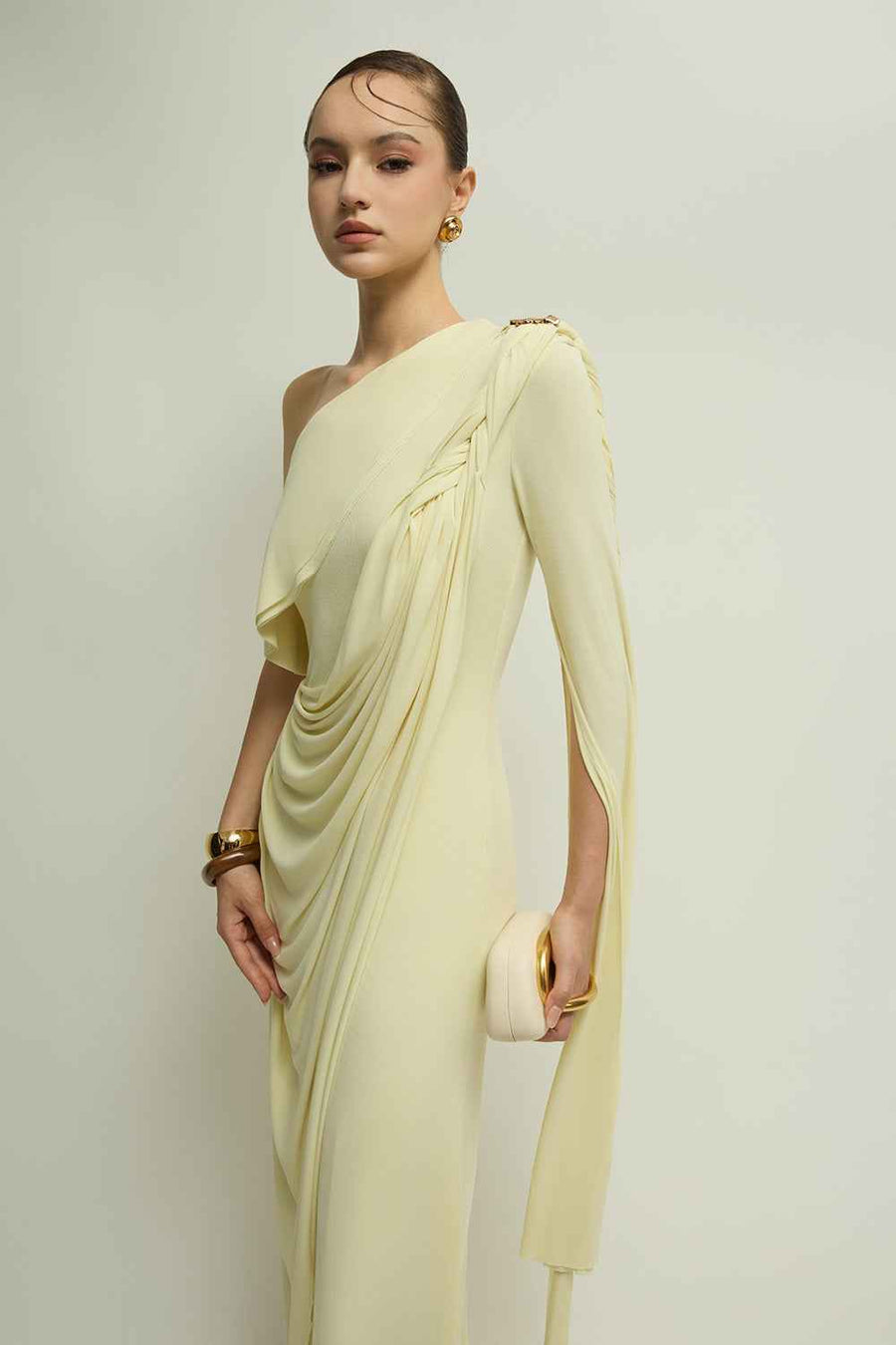 Bollington One Shoulder Draped Maxi Dress