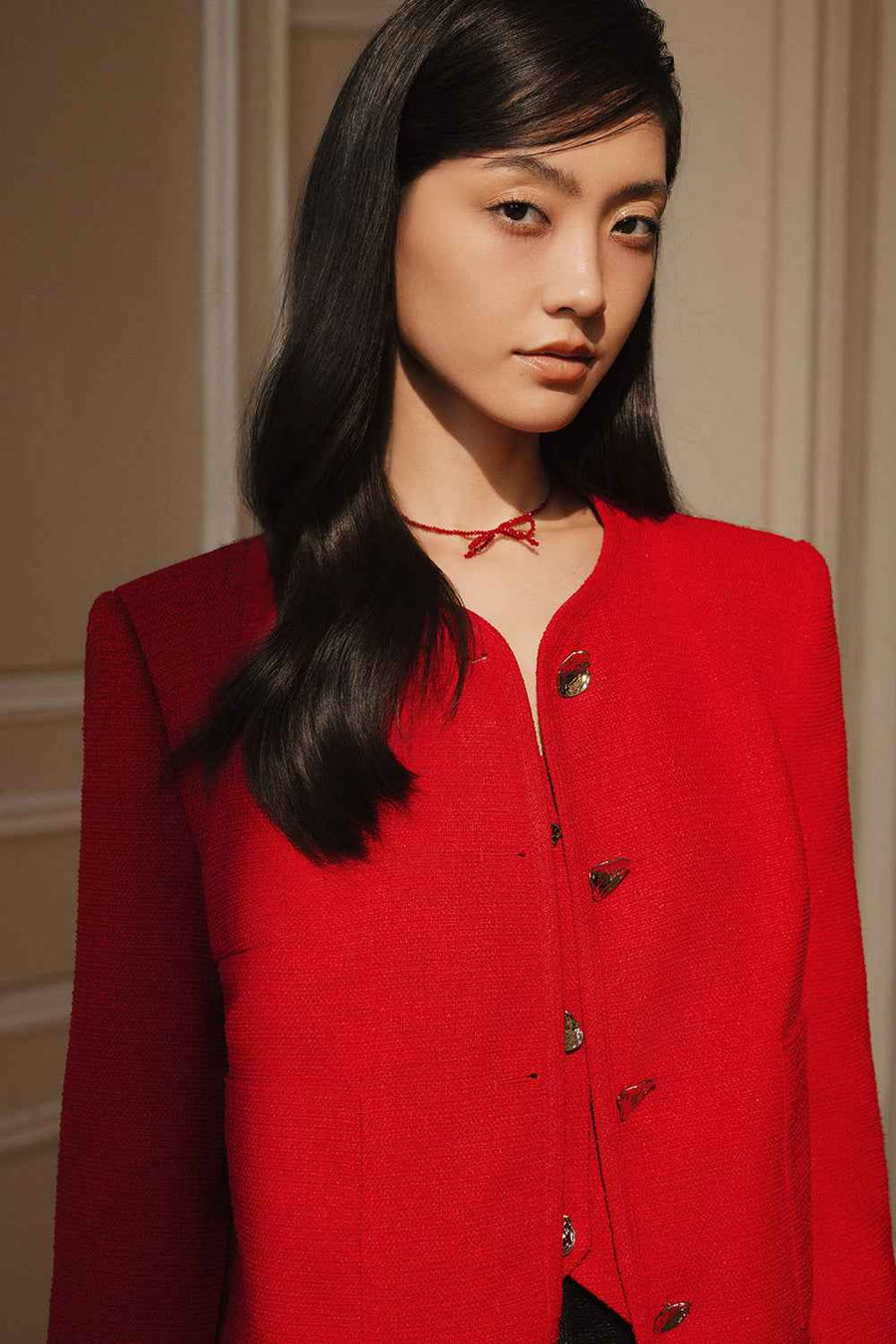 Victoria V-Neck Tweed Jacket