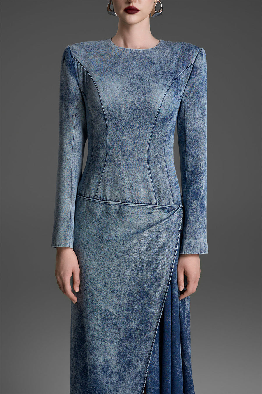 Danica Round Neck Draped Maxi Dress 2