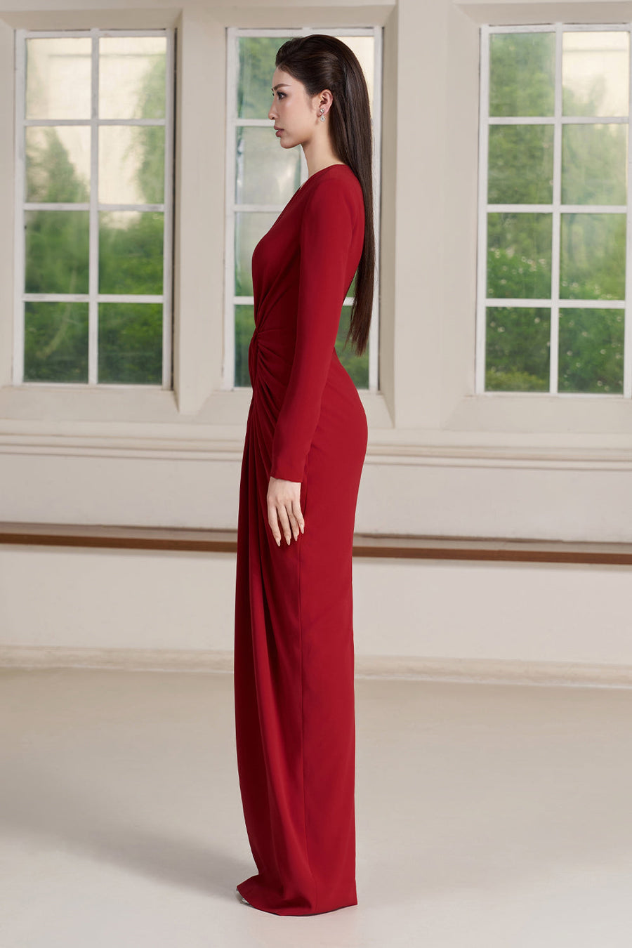 Rhea Ruched Maxi Dress 4