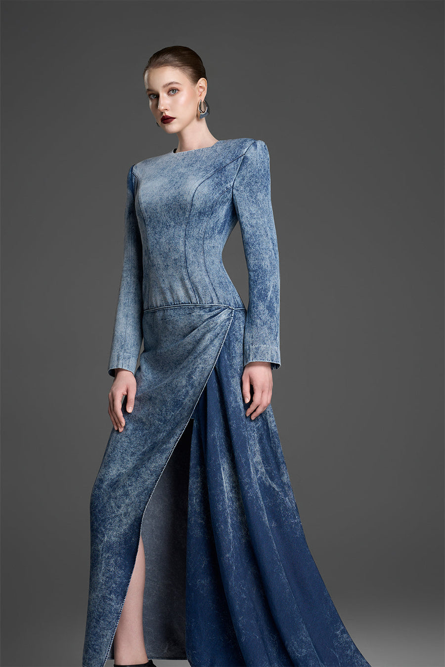 Danica Round Neck Draped Maxi Dress 3