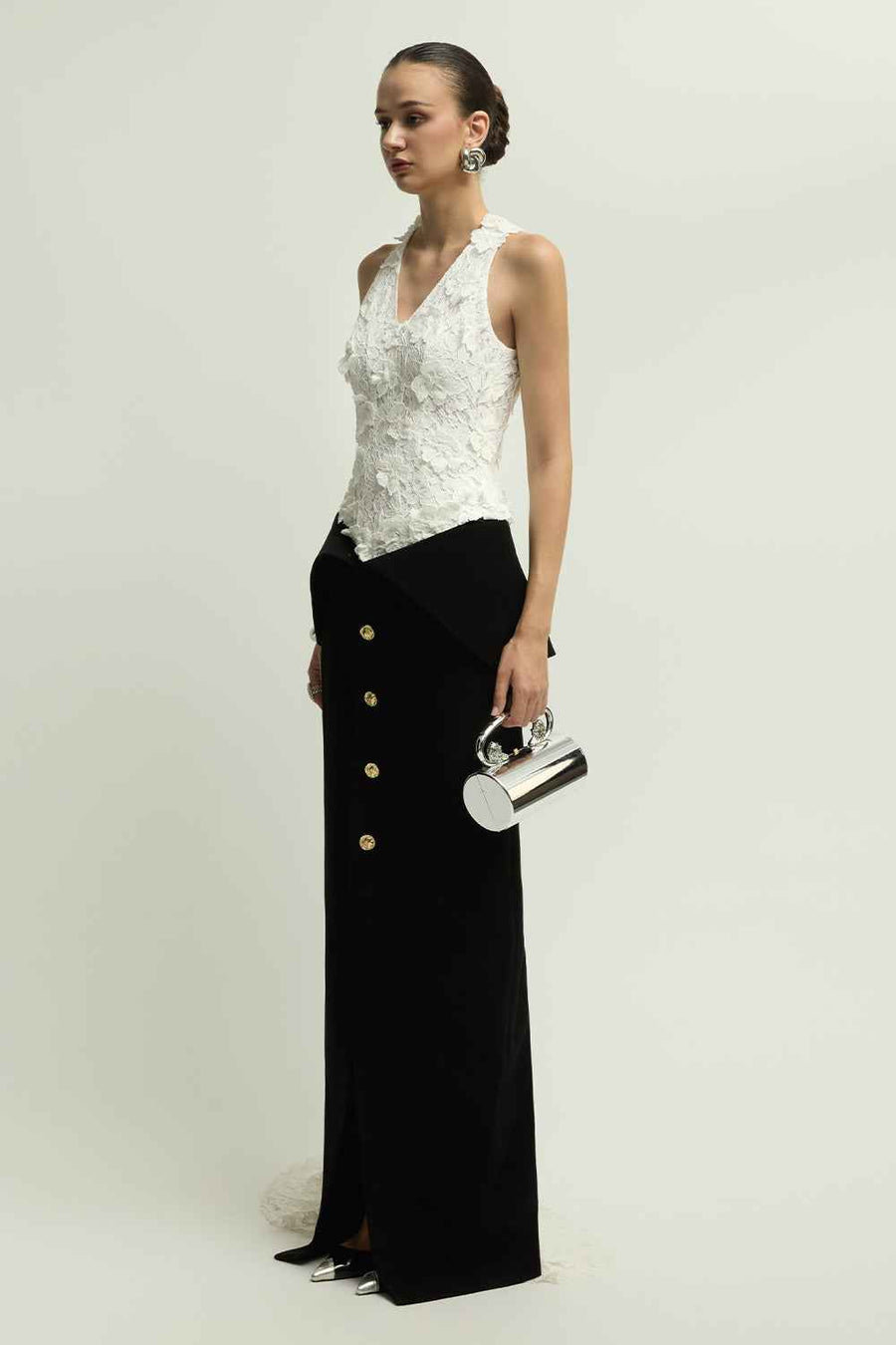 Metz Sheath Applique Maxi Dress