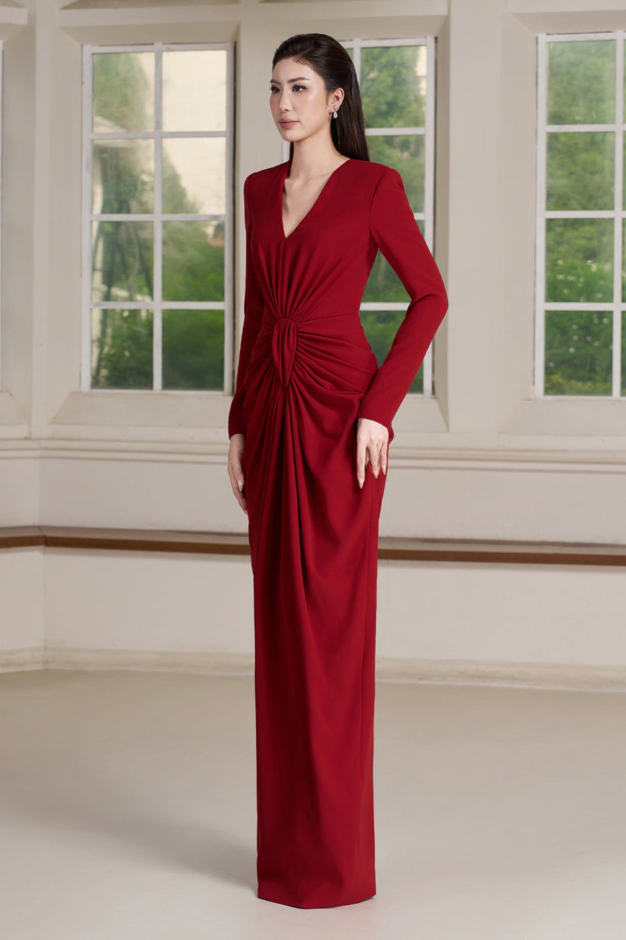 Rhea Ruched Maxi Dress 5