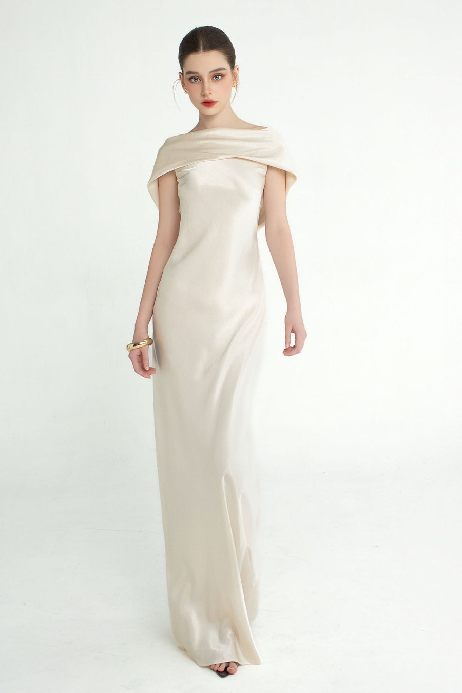 Celestia Asymmetric Neck Maxi Dress 6