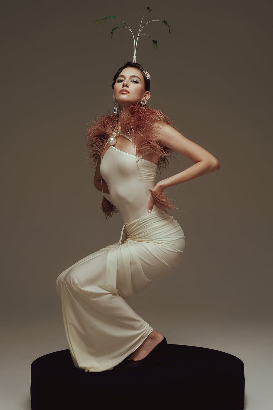 Venus Halter Gathering Maxi Dress 3