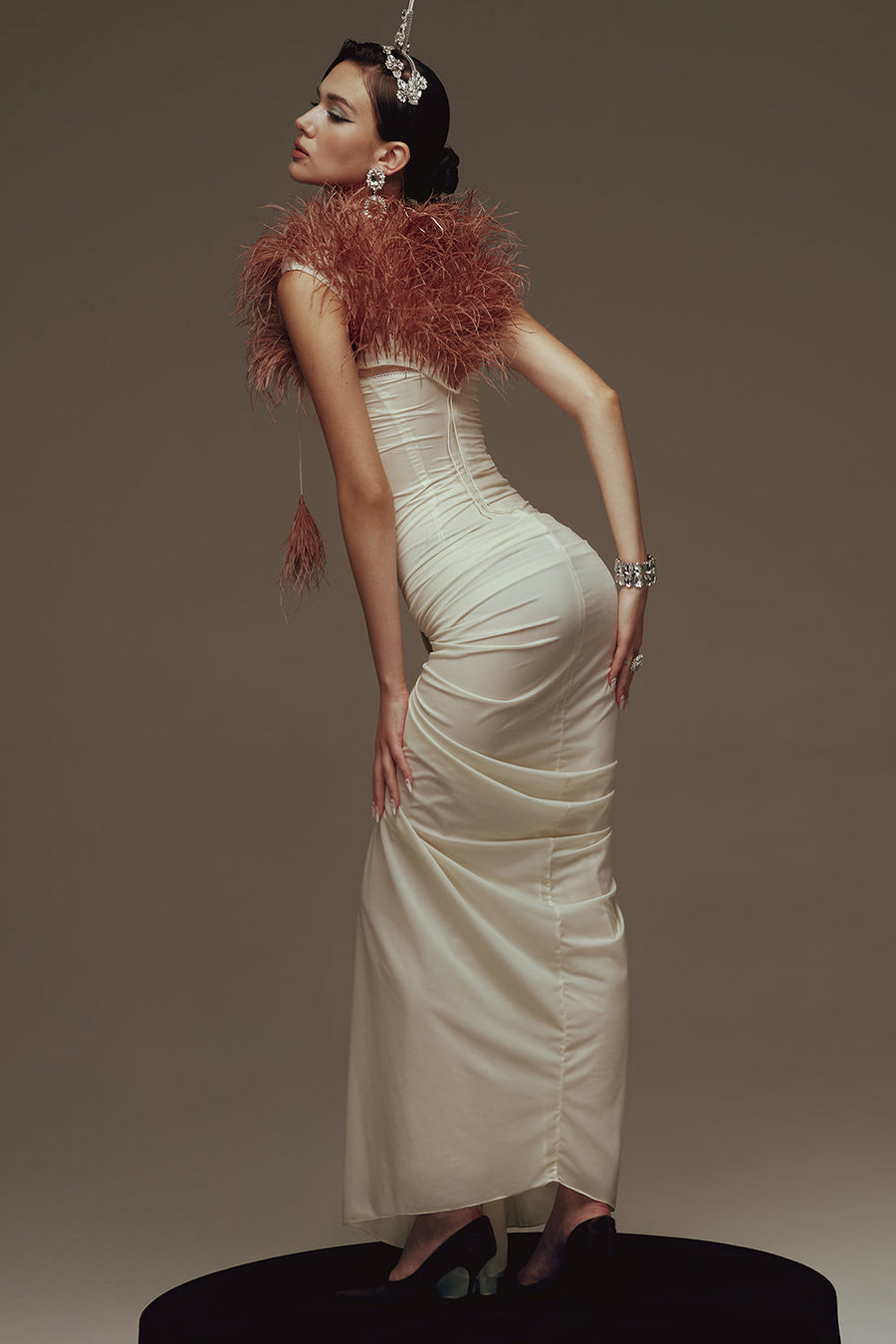 Venus Halter Gathering Maxi Dress 7