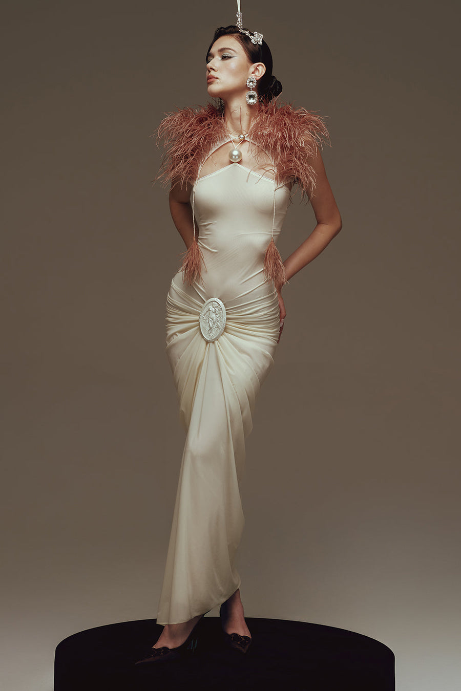 Venus Halter Gathering Maxi Dress 5