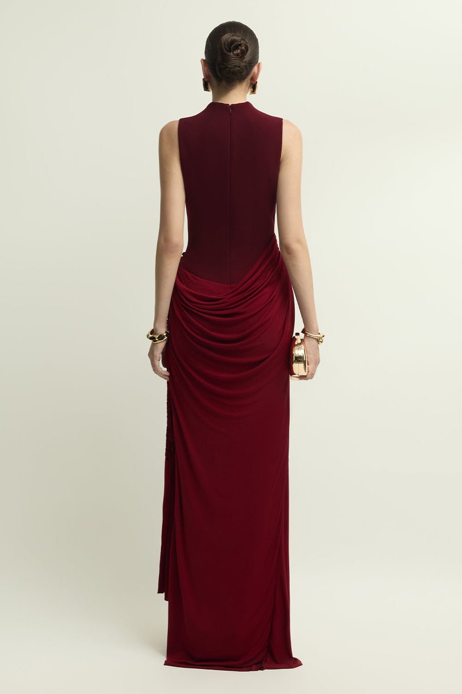 Agnus V-Neck Draped Maxi Dress 4