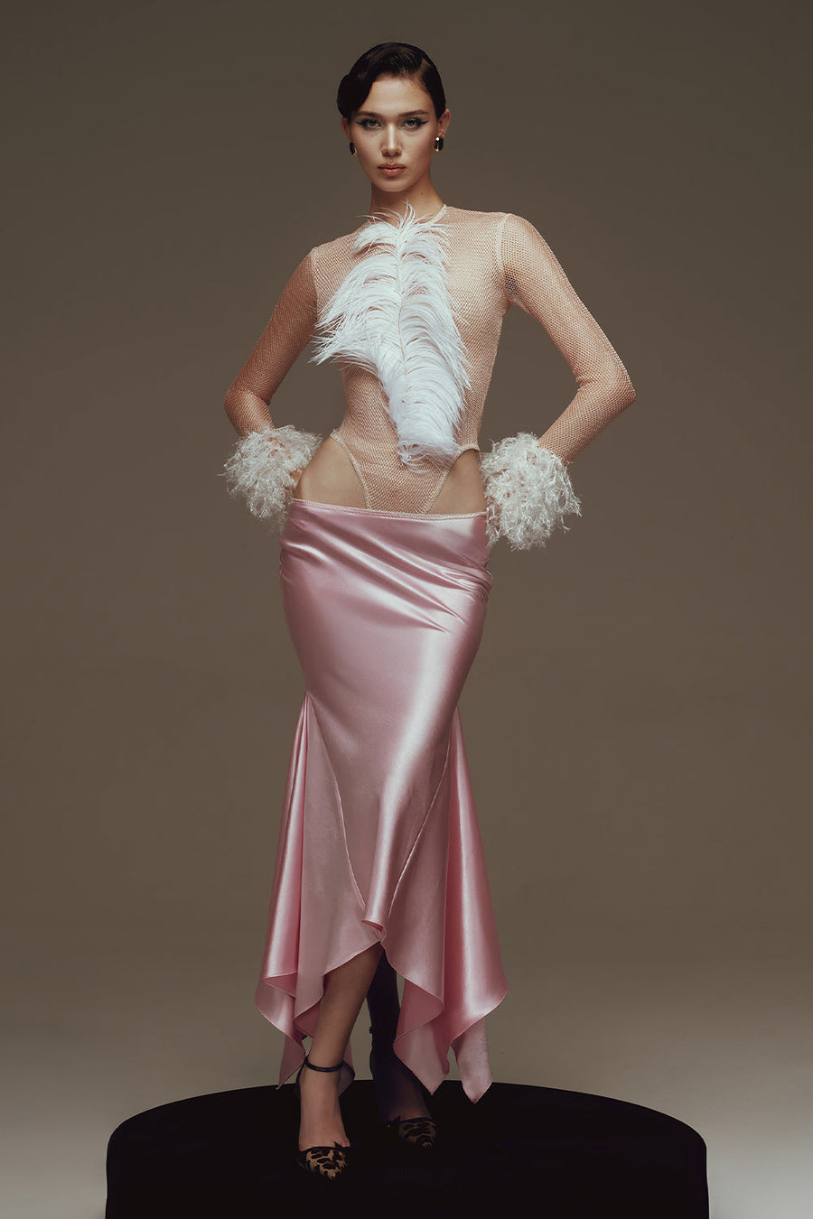Lorelei Asymmetric Satin Skirt 1