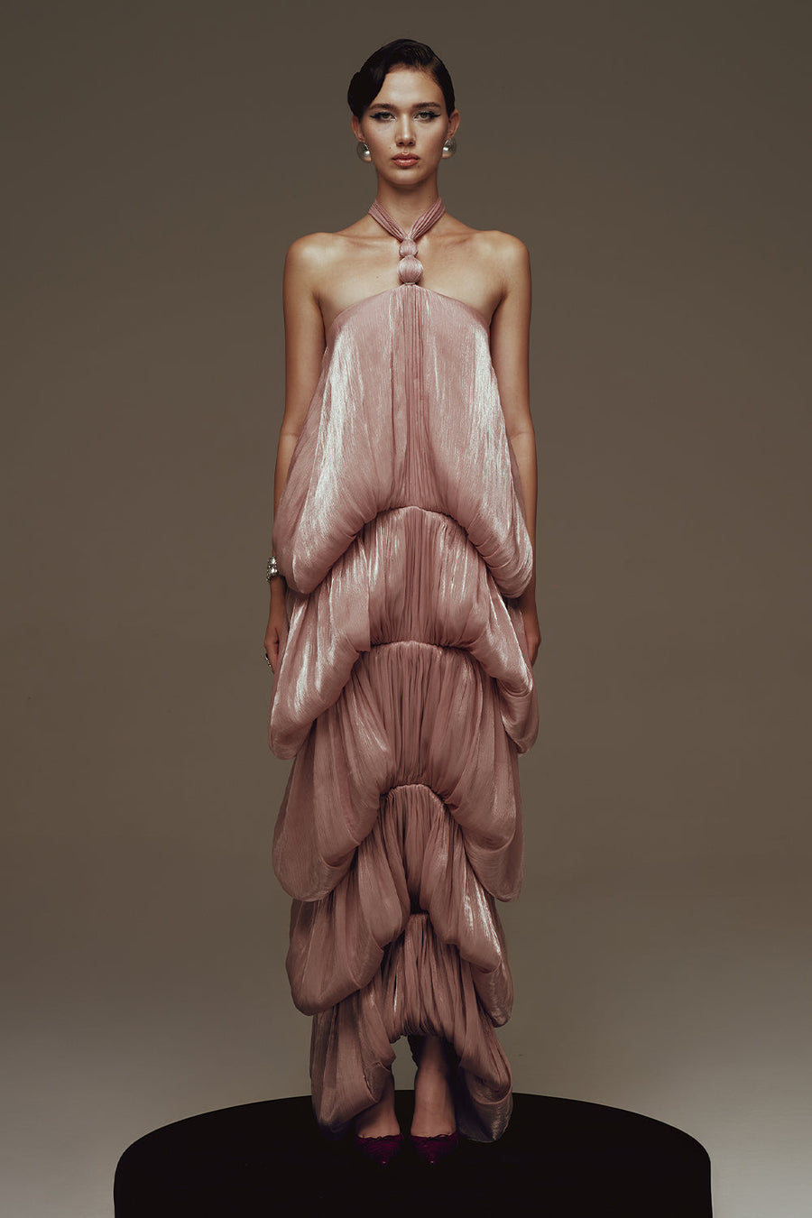 Champagne Bubble Gathering Maxi Dress 1