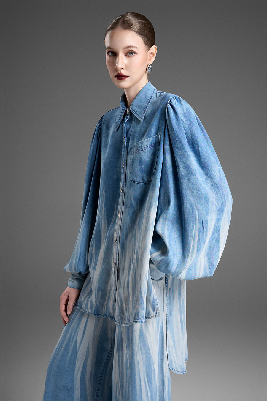 Maren Puff Sleeve Denim Shirt 2