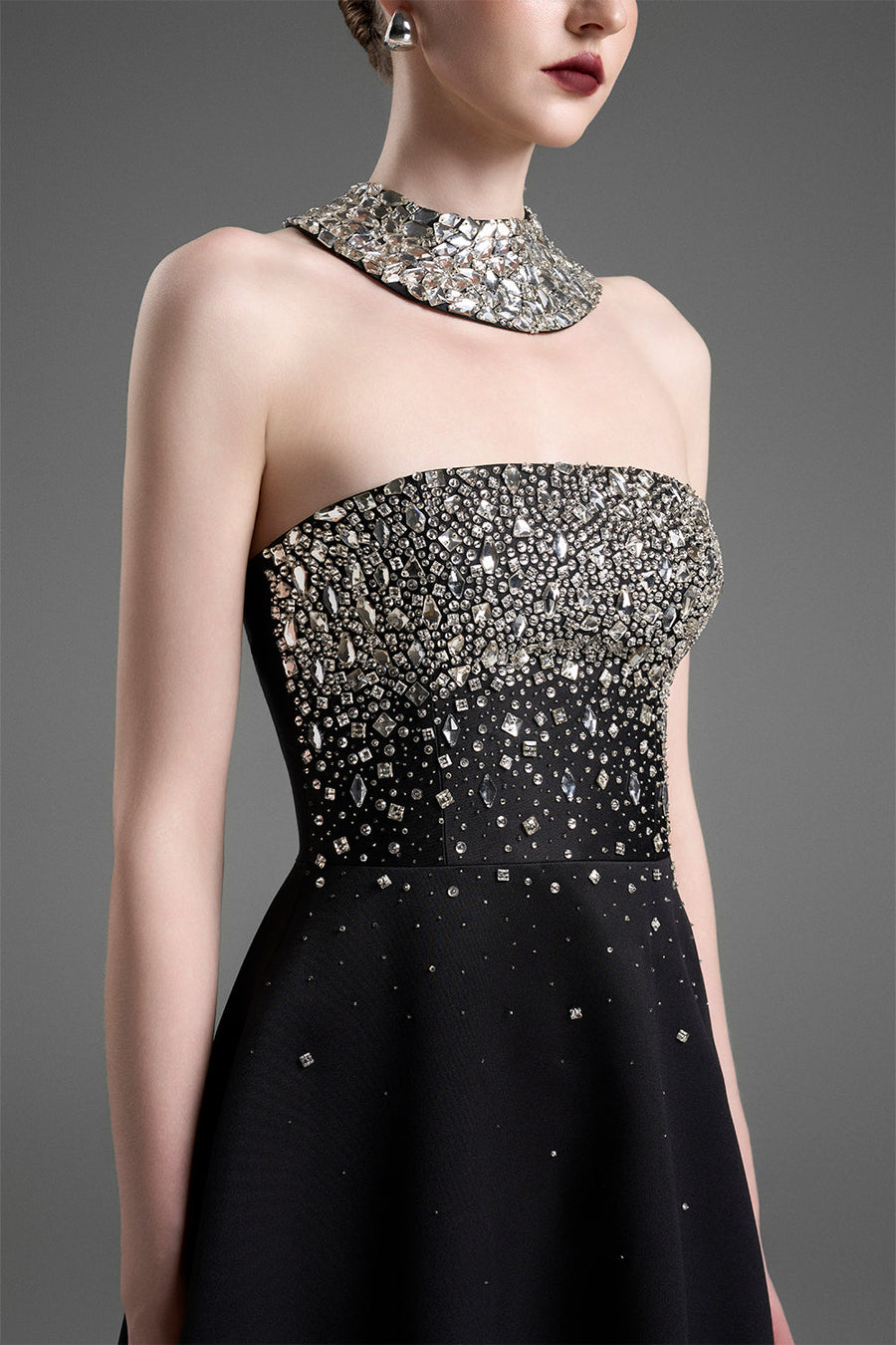 Sigrid Choker Neck Bead Maxi Dress 2