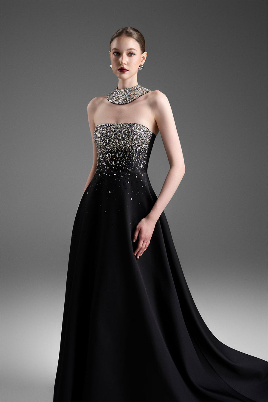 Sigrid Choker Neck Bead Maxi Dress 3