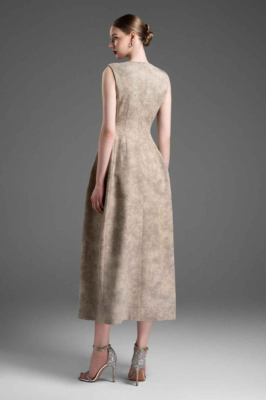 Camila Round Neck Bead Midi Dress