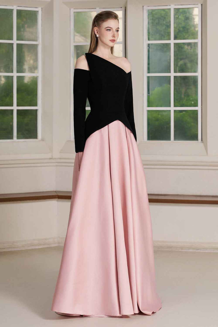 Belle Asymmetric Neck Maxi Dress