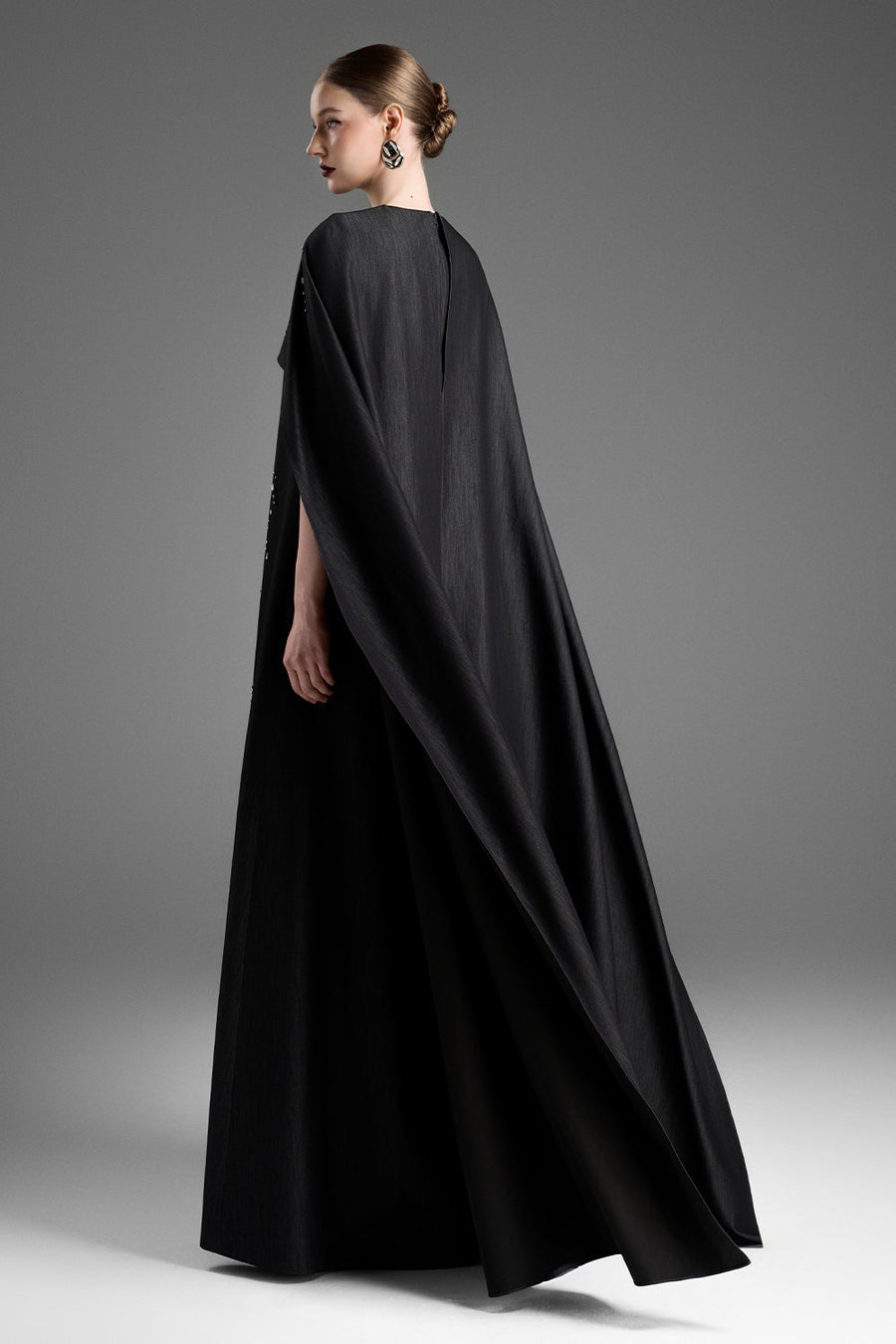 Giulia Cape Sleeve Rhinestone Maxi Dress 5