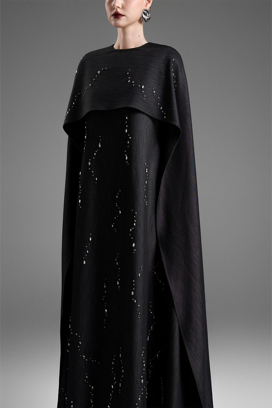 Giulia Cape Sleeve Rhinestone Maxi Dress 3